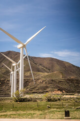 Giant Spinning Wind Turbines Utah Mountains