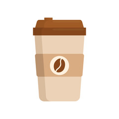 Delicious coffee paper cup icon isolated. Vector illustration