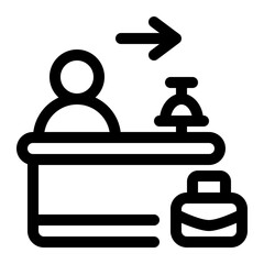 Check out hotel icon