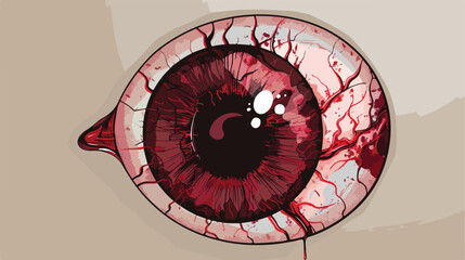 Red blood eyeball human vector Vector illustration. vector