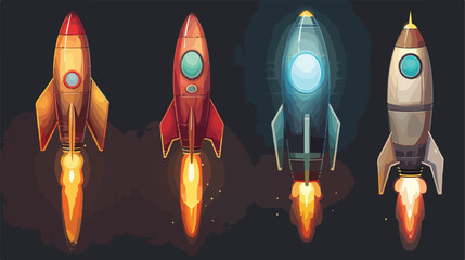 Rocket icon design Vector illustration. Vector style