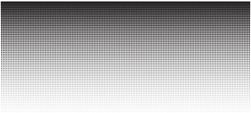 Halftone gradient. Dot gradation pattern, black and white fade texture. Graphic retro effect, abstract geometric grid. Vector.