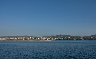 The Bouzas neighborhood in Vigo seen from the sea