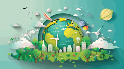 Save the planet design Vector illustration. Vector style