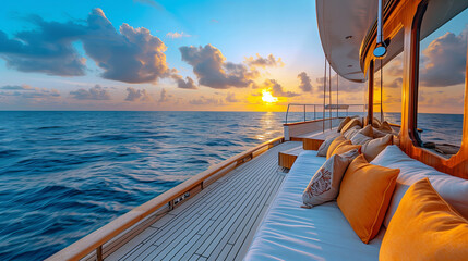Resting on a yacht in a dream exotic trip