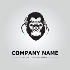 Gorilla symbol logo company vector image on the white background