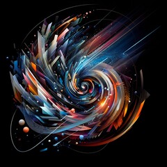 fractal burst arrangement, abstract burst background, abstraction, a dynamic and abstract composition using geometric shapes and motion.