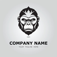 Gorilla symbol logo company vector image on the white background