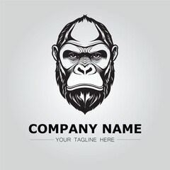 Gorilla symbol logo company vector image on the white background