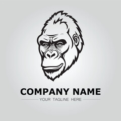 Gorilla symbol logo company vector image on the white background