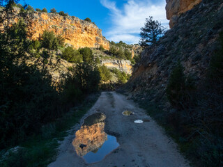 Trail along the Sickles of the Riaza River. Segovia, Castile and Leon, Spain.