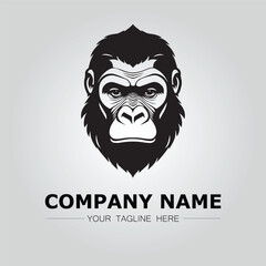 Gorilla symbol logo company vector image on the white background
