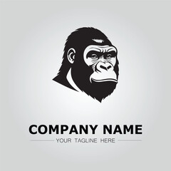 Gorilla symbol logo company vector image on the white background