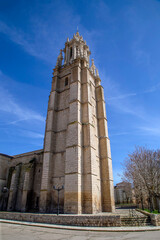Collegiate church of San Miguel from the late 15th century and early 16th century. Ampudia, Palencia, Spain.