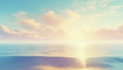 真夏の朝の海の風景