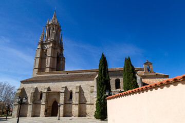 Collegiate church of San Miguel from the late 15th century and early 16th century. Ampudia, Palencia, Spain.