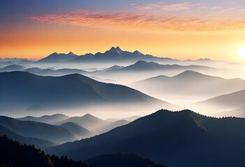 Invigorating Morning Sunrise Over A Misty Mountain (19)