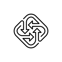 four arrows icon symbol logo template