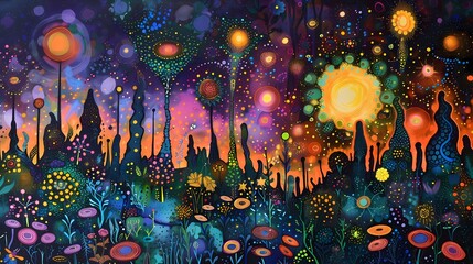 city and the sky adorned with spectacular fireworks illustration poster background 