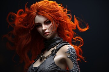 Fierce redhead woman with intense expression