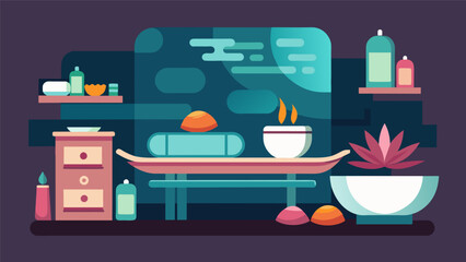 The construction of a chic and modern spa complete with stateoftheart equipment and soothing design elements to provide guests with the ultimate. Vector illustration