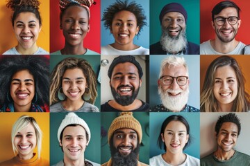 Diverse group of smiling people from different backgrounds