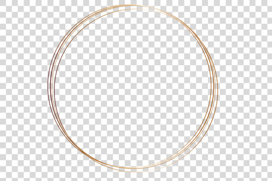 Gold frame border golden vector thin boarder round circle element