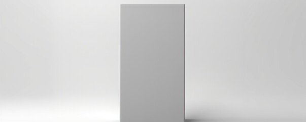 Gray tall product box copy space is isolated against a white background for ad advertising sale alert or news blank copyspace for design text photo website 