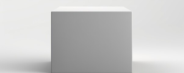 Gray tall product box copy space is isolated against a white background for ad advertising sale alert or news blank copyspace for design text photo website 