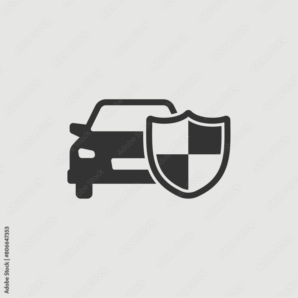 Wall mural Vector Simple Isolated Car Protection Shield Icon