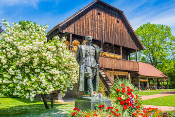 Traditional ethno village of Kumrovec and Josip Broz Tito statue, Zagorje region, Croatia