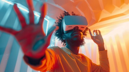 Man Experiencing Virtual Reality