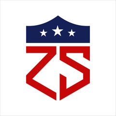 Patriotic ZS Logo Design. Letter ZS Patriotic American Logo Design for Political Campaign and any USA Event.