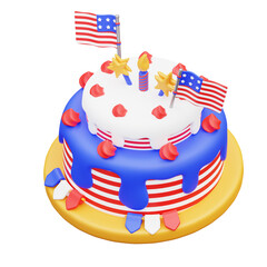 3d illustration th Of July cake