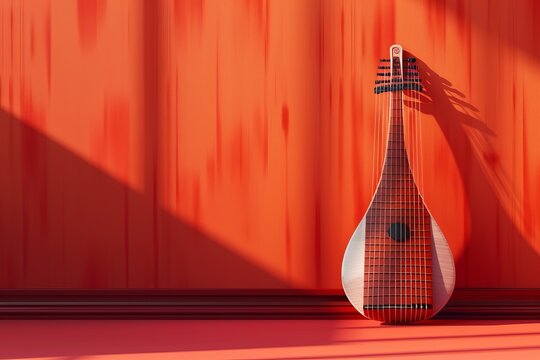 3d illustration of pipa chinese musical instrument
