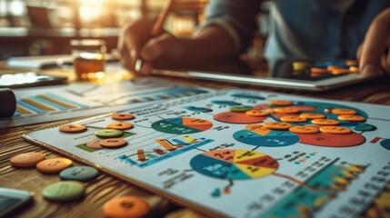 Fototapeta premium Intense Battle of Minds: Board Game Close-Up