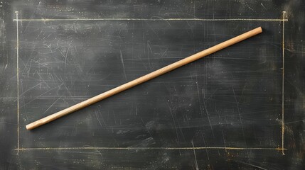 Naklejka premium A blank chalkboard with a single line drawn diagonally across it.