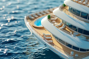 3d illustration of cruise in the ocean