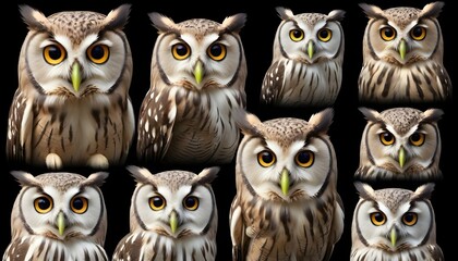 Owls With Different Expressions Showcasing Their Upscaled 8