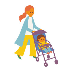 illustration of  woman with baby