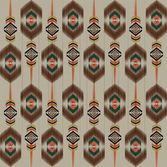Beautiful ikat pattern art. Ethnic seamless pattern in tribal, folk embroidery, and Mexican style. Geometric striped. Design for background, wallpaper, vector illustration, fabric, clothing, carpet. P