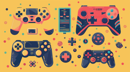 Video games design over pastel background vector illustration
