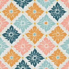 Fototapeta premium seamless pattern with flowers