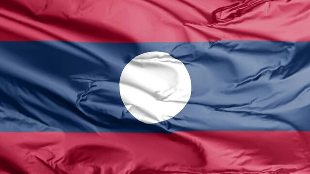 waving flag of laos
