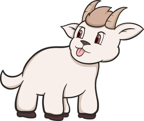 cute goat cartoon