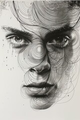 Fototapeta premium Monochrome Portrait of a Womans Face