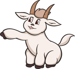 cute goat cartoon