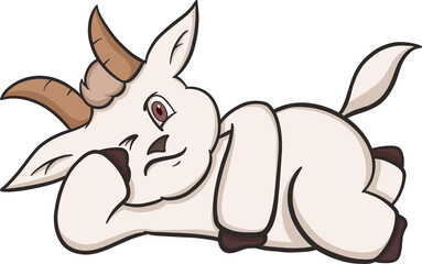 cute goat cartoon