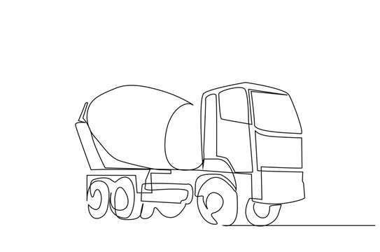 recommend clip art: cement car industry vehicle business one line art design vector