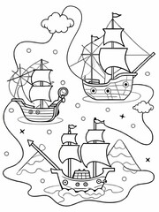 Pirate ships and treasure maps, Generative AI